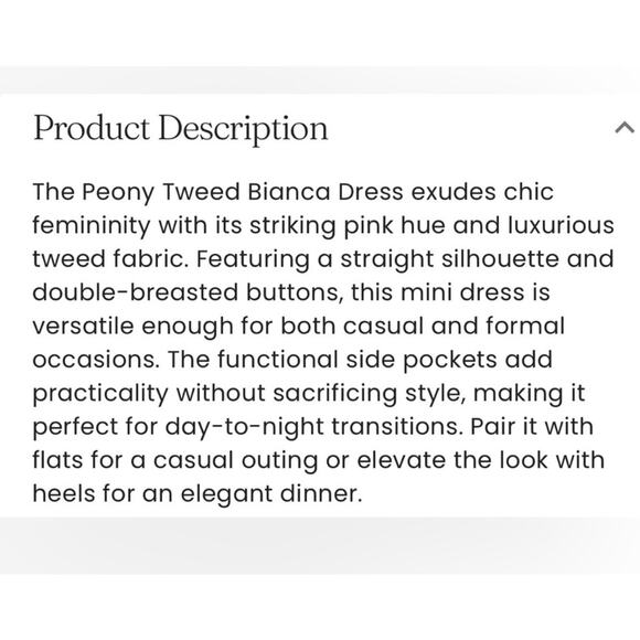 NWT Tuckernuck Pomander Place Pink Tweed Mini Dress - Small - Picture 9 of 11